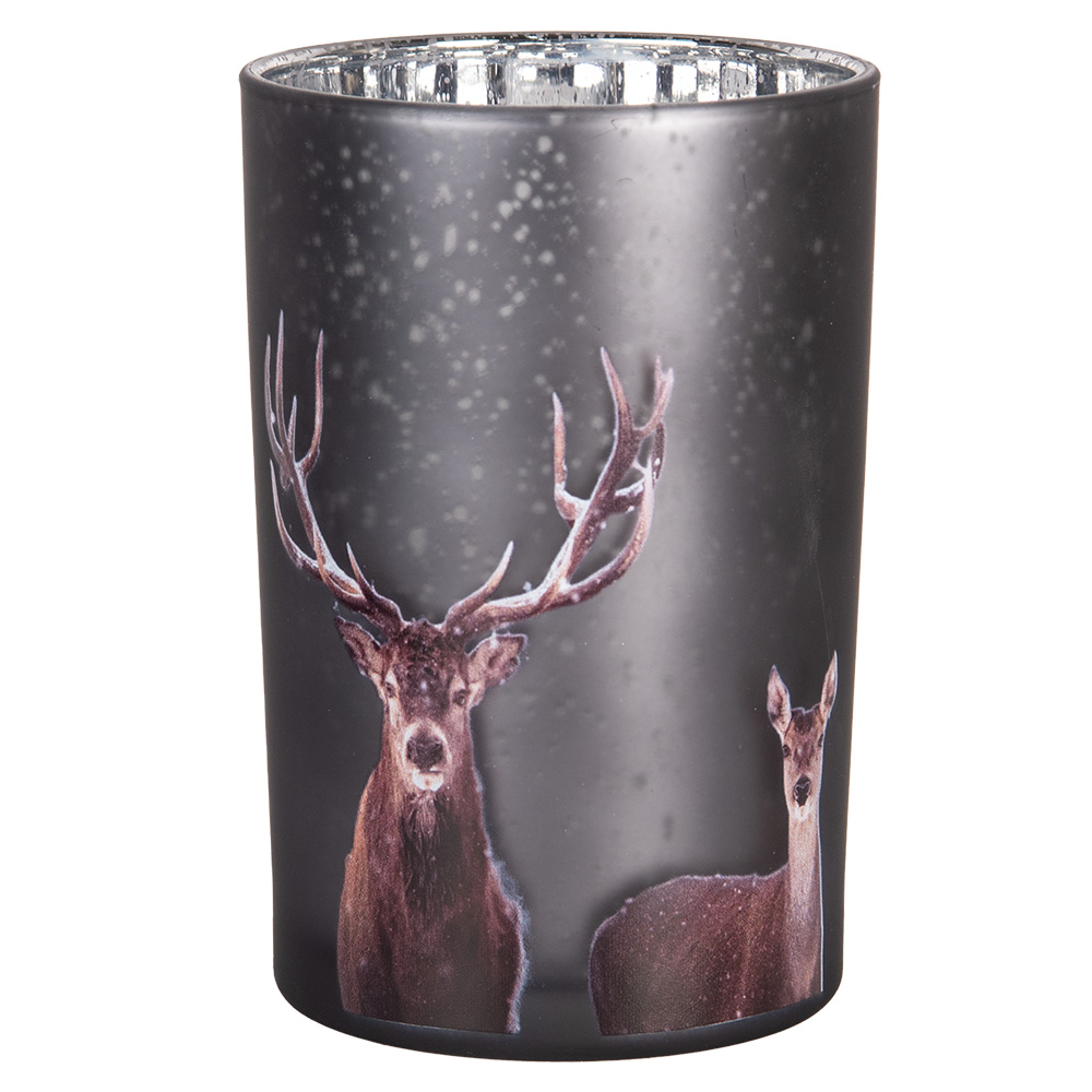 Подсвечник "Олень и олененок" большой 12x18см