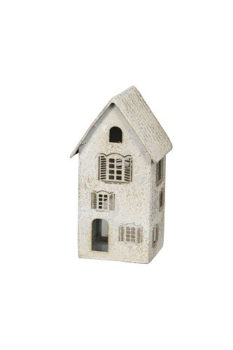 Подсвечник "Домик" малый античный крем 10x9,5xH18см