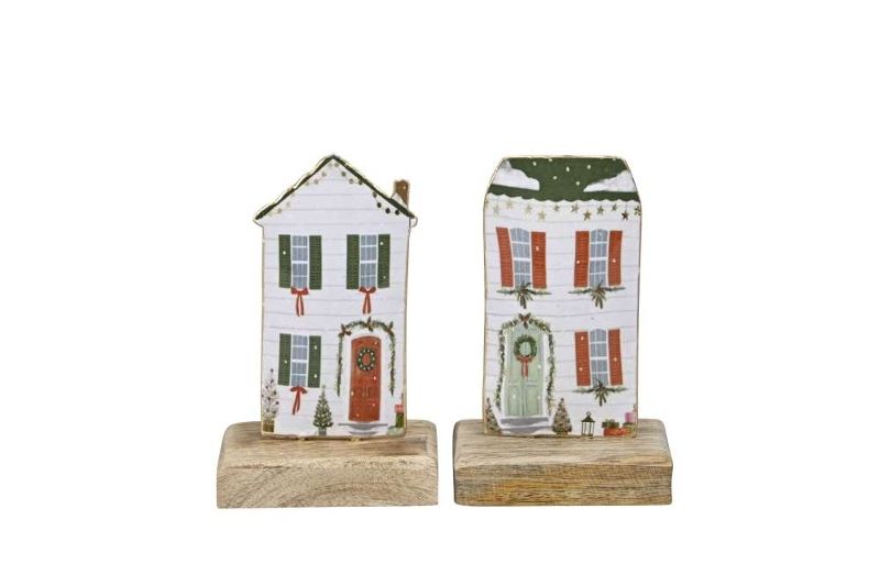 Декор "Рождественский домик" в ассортименте 7,5x5x12см