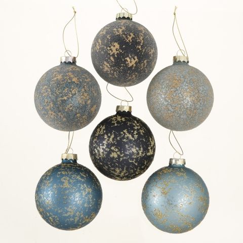 Елочный шар "Голубой микс" в ассортименте 8см