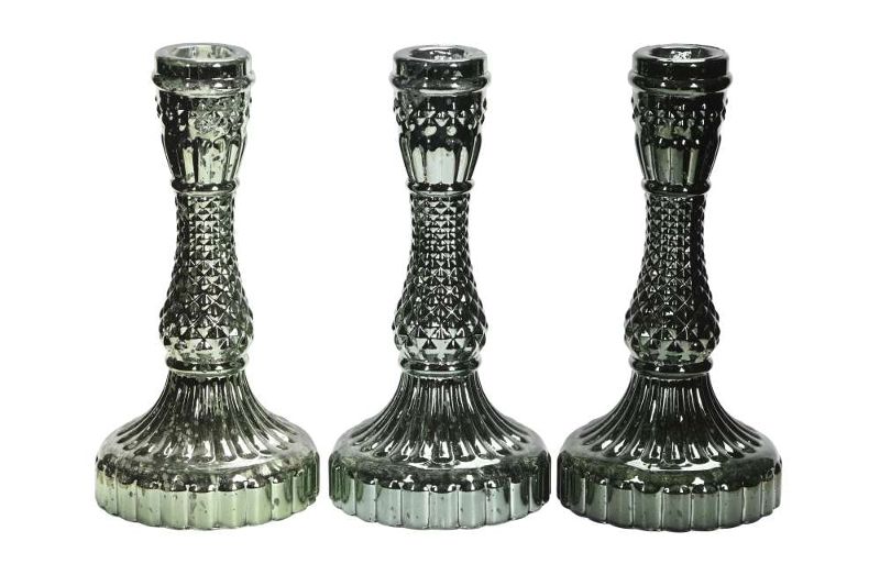 Подсвечник "Венсент" зеленый антик большой в ассортименте 8,5x17см