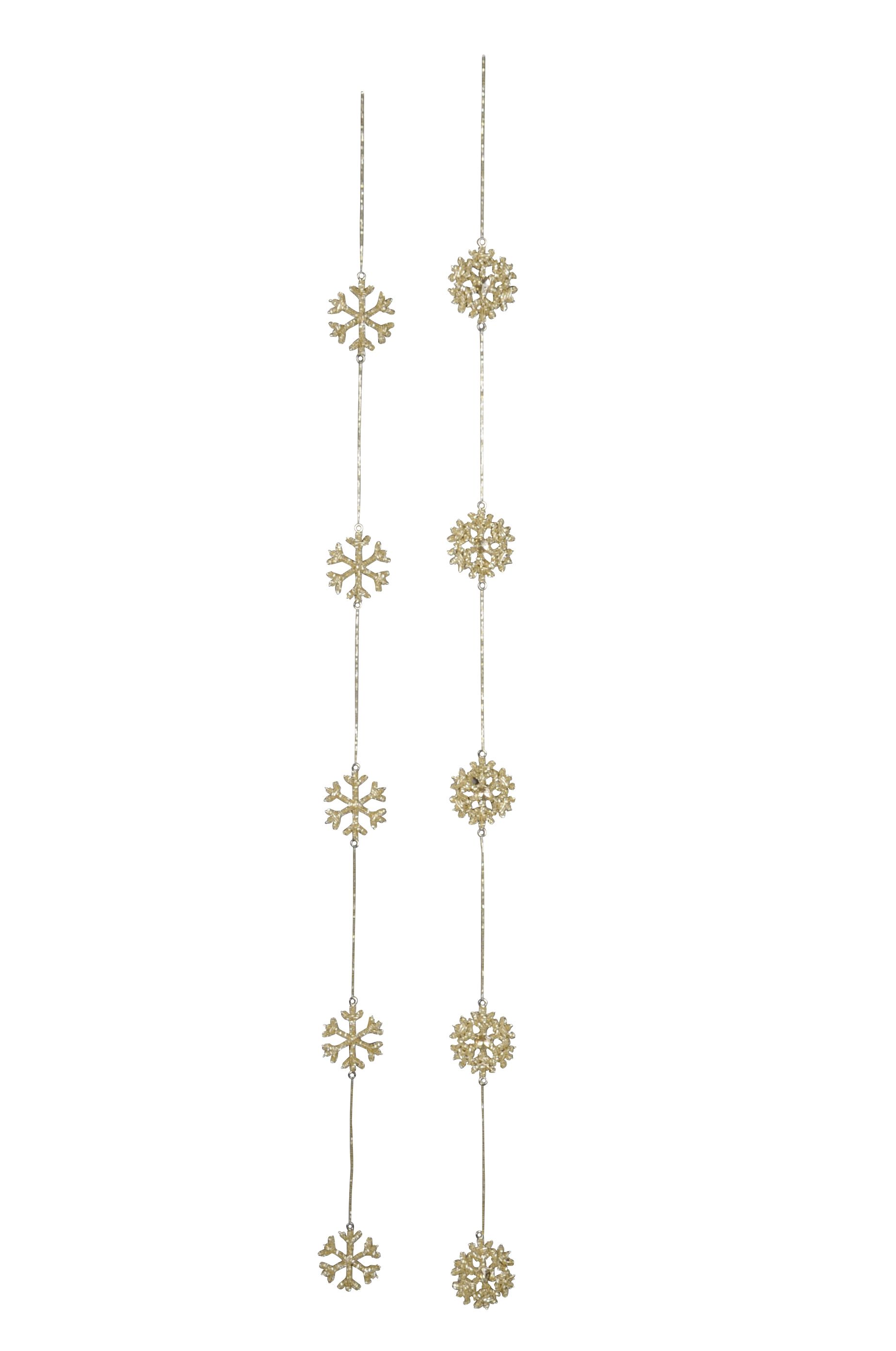 Гирлянда "Снежинки" золото в ассортименте  6,5x125см