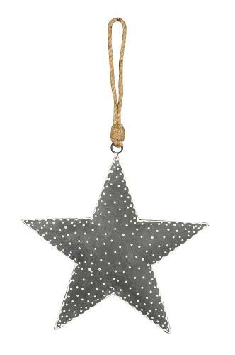 Декор подвесной "Серая звезда" большая 20x2xH20см + 12см подвес