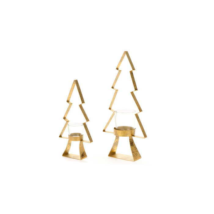 Набор из 2-х  Подсвечников "Елки"  26,5см/36см