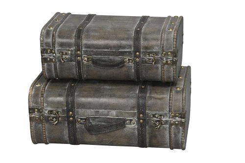 Набор из 2-х декоративных чемоданов серо-коричневые 39x24x16см/45x30x18,5см+5/6см руч