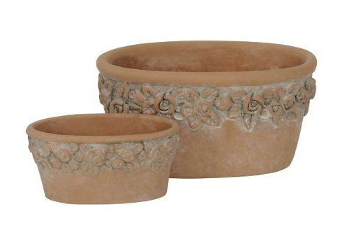 Набор из 2-х кашпо "Античные розы" 17x9x8см / 25x14x13см