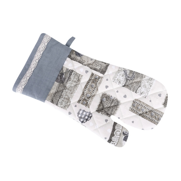 Прихватка-варежка "Виттория" серая 19x32см
