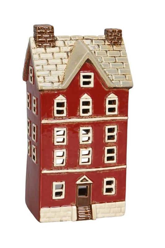 Подсвечник "Домик красный" 12,5x9,5xH24,5см