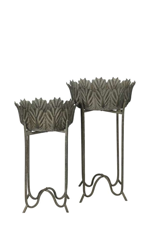 Набор из 2-х подставок "Антик грин" D35xH65см / D42xH76см