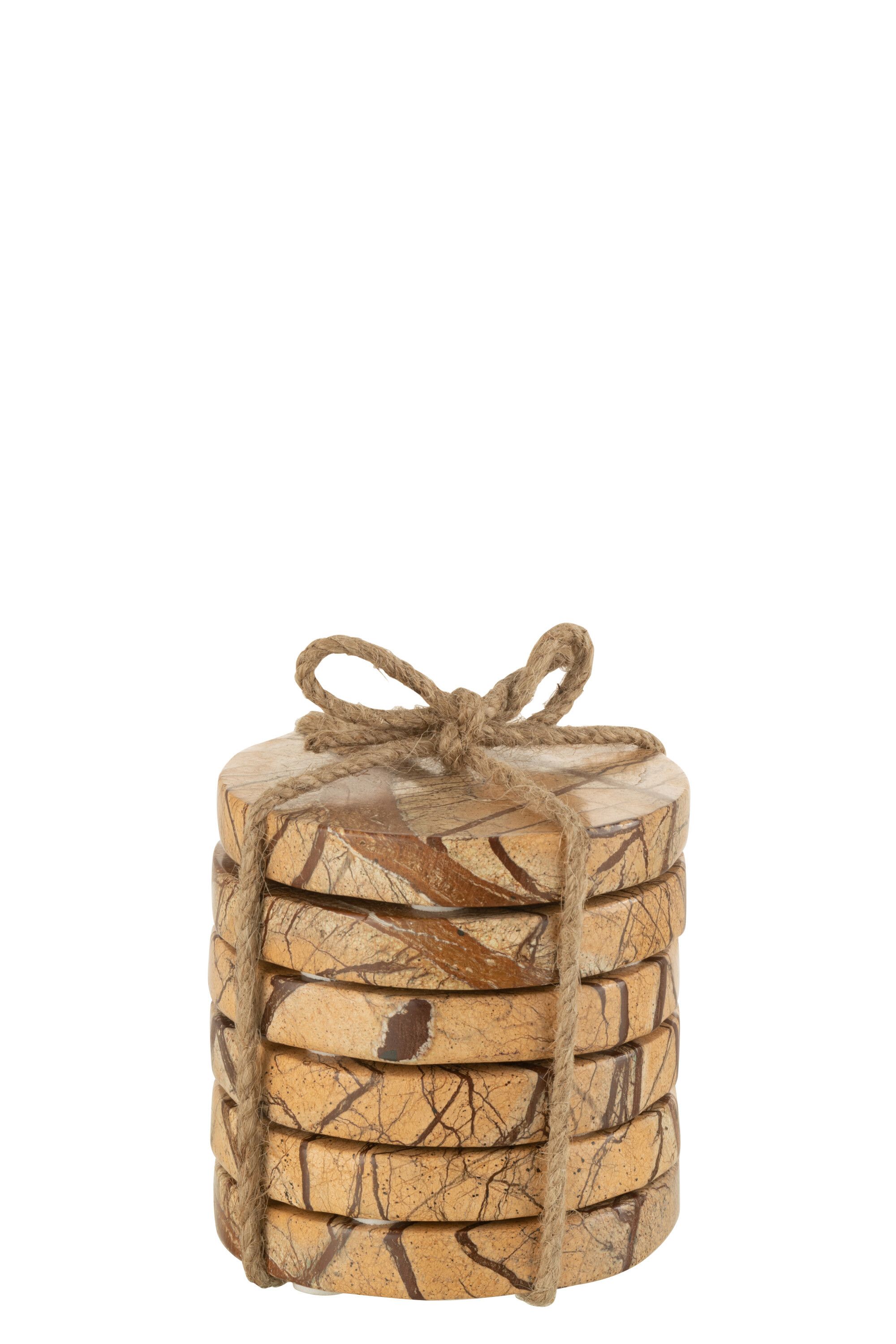 Набор из 6 подставок сервировочных "Мрамор"  10x10x1,5см