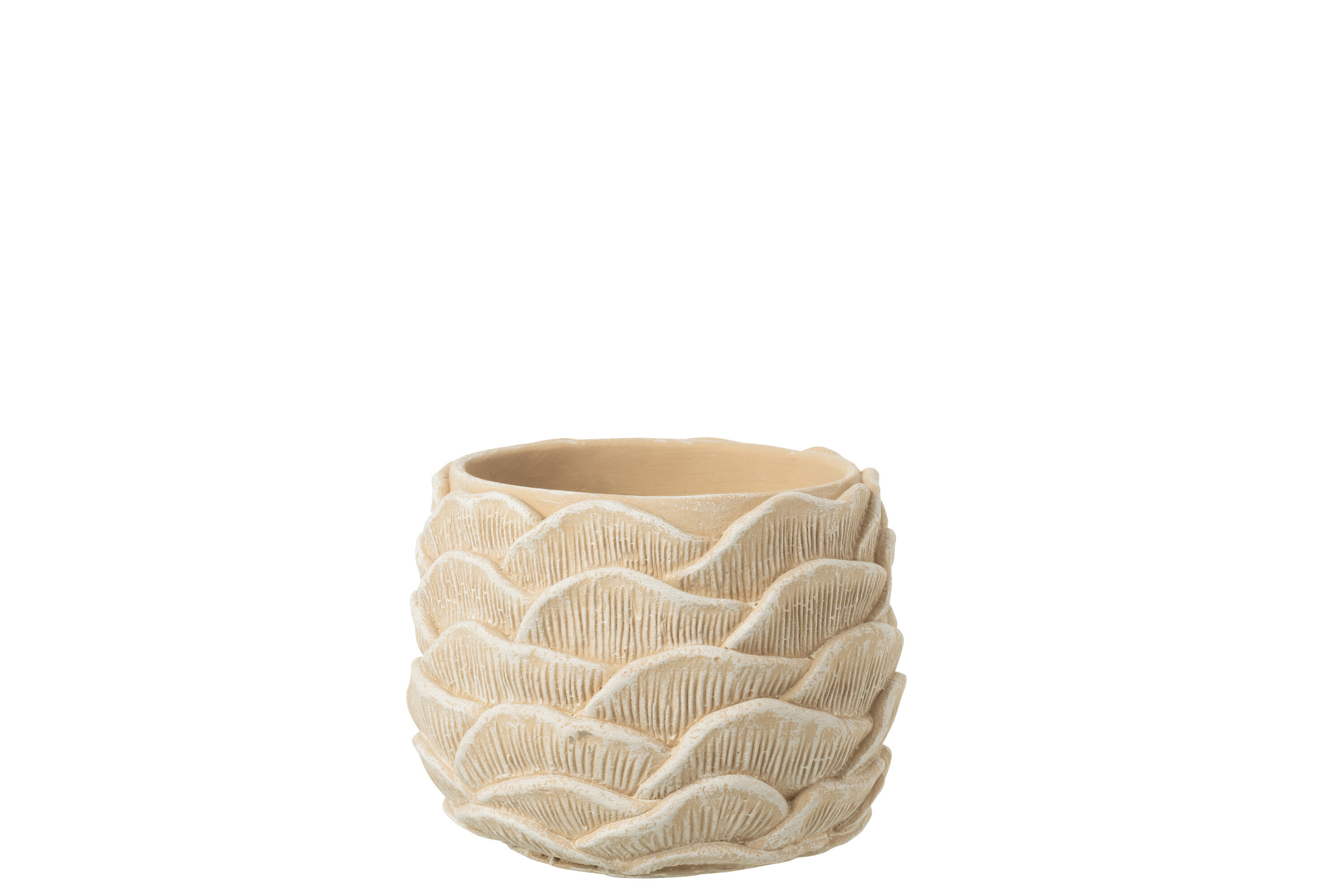 Кашпо "Шишка" крем малое 16,5x16,5x13см