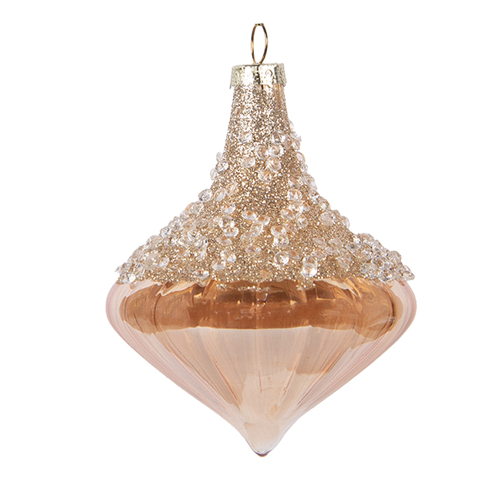 Елочное украшение "Сахарная луковка" шампань Ø 8x10см