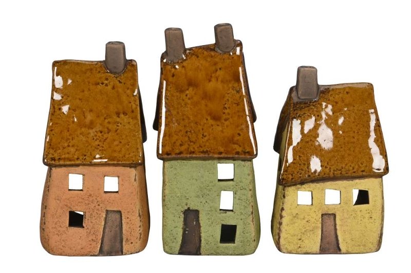 Подсвечник "Домик" в ассортименте 8x7xH13см / 8x7xH15см / 8x7,5xH17см