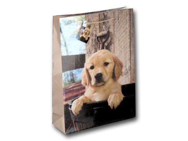 Пакет подарочный "Милый пёс" большой 25x8,5x34,5см