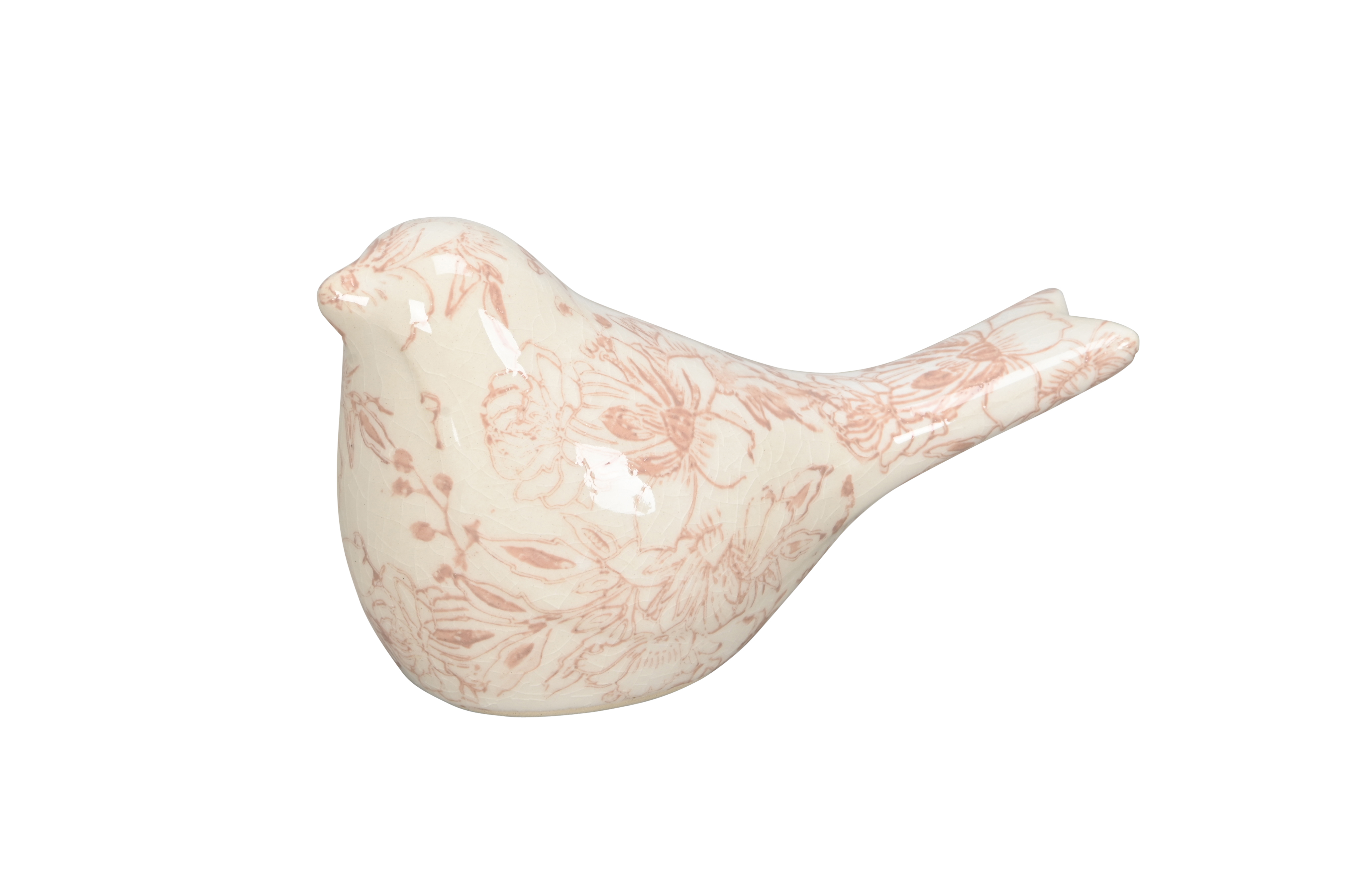 Декор "Цветочная птица" розовая 15,5x7xH9см