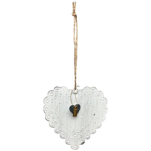 Декор подвесной "Сердце" белый антик 12x0,1x12см