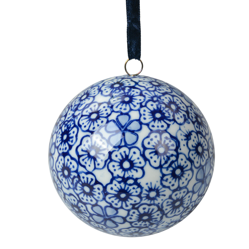 Декор плавающий/подвесной "Синие цветы" Ø 8x8см