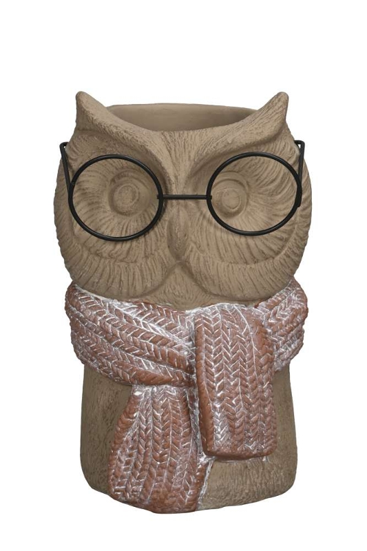 Кашпо "Сова в очках" D13xH21см