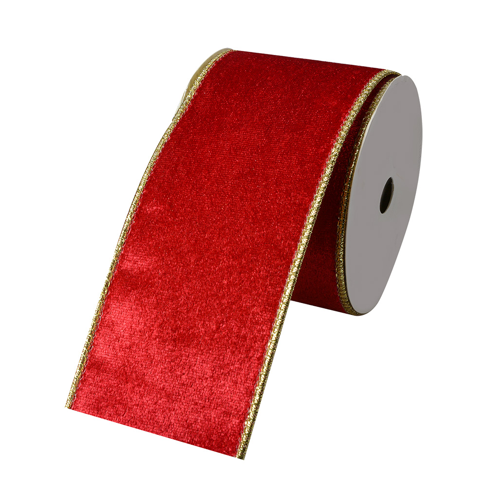 Тесьма для украшения елки красная 6,3см x 5м