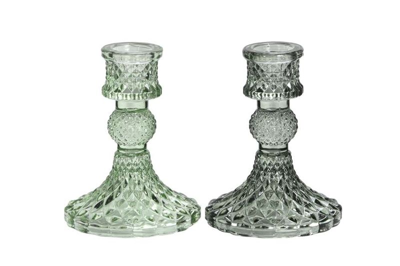 Подсвечник "Венсент" аква малый в ассортименте 8x10см