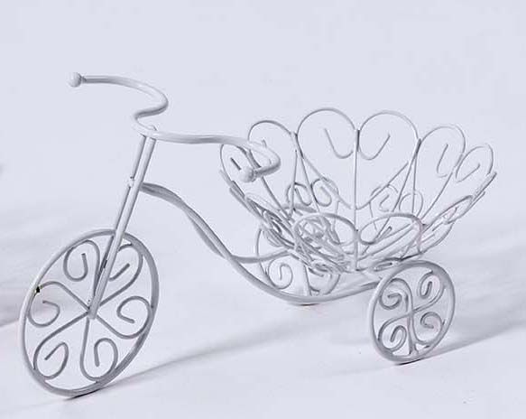 Декоративное украшение "Велосипед" белый 10х17см