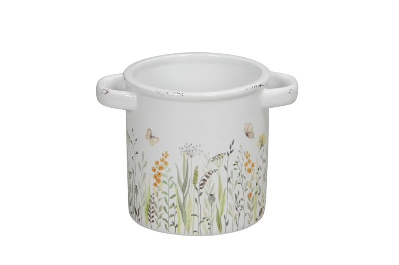 Кашпо "Луговые цветы" большое D13xH13см + 2,5см ручки