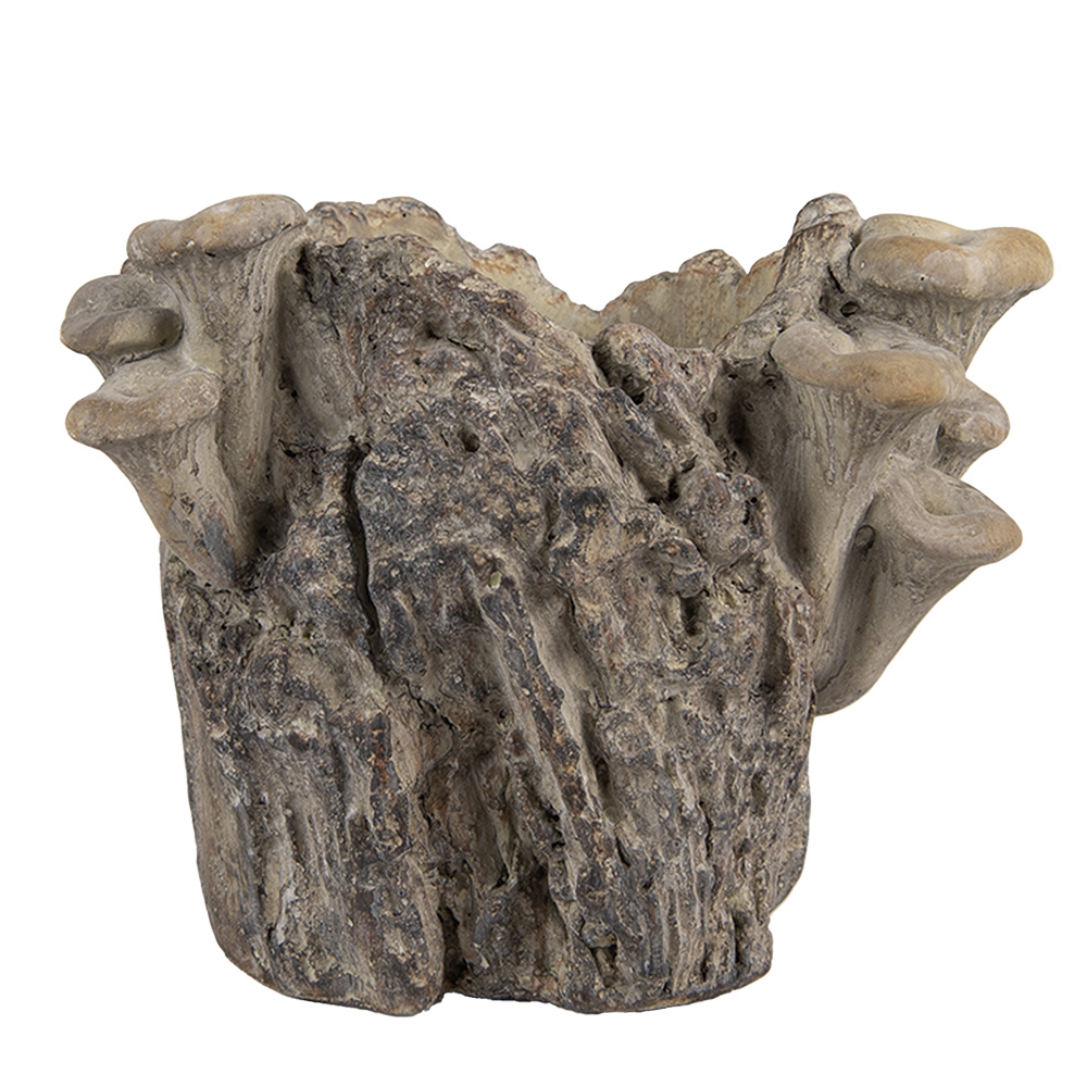 Кашпо "Пенёк с грибами" малое 19x17x16см