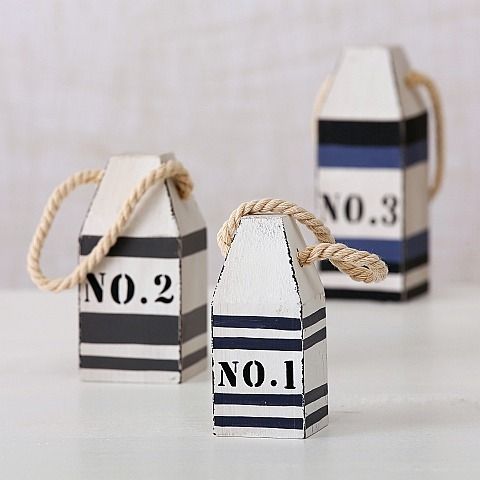 Набор из 3-х штук Декор "Моремания" 4,5х4,5х10см/5,5х5,5х12см/5,5х5,5х15см