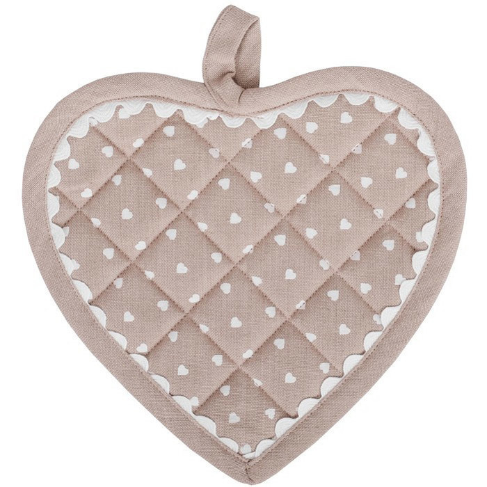 Прихватка-сердечко "Матильда" беж 20x20см