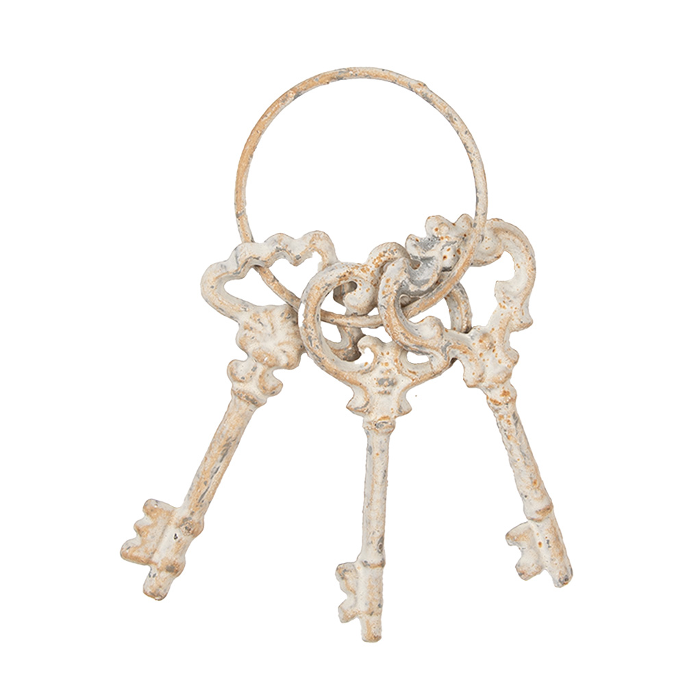 Декор подвесной "Связка ключей" белый антик 9x1x19см
