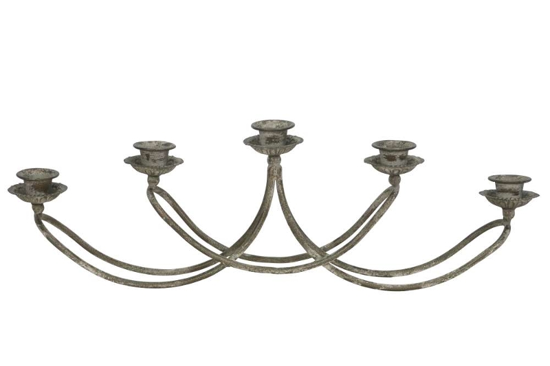 Подсвечник на 5 свечей "Антик грин" 64x8xH19,5см