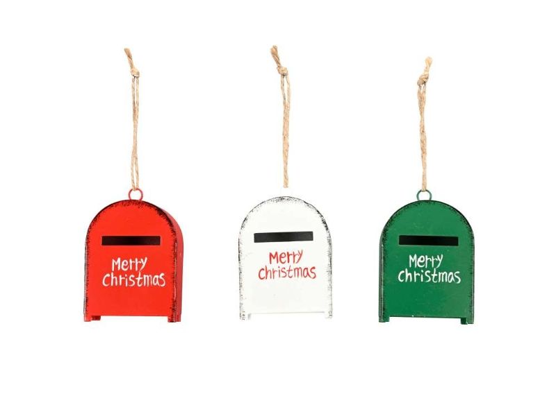 Декор подвесной "Почта Санты" 4,5x2,5x6см + 6см подвес