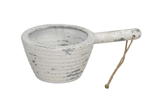 Кашпо "Ковш" D13xH7,5см + 9,5см ручка