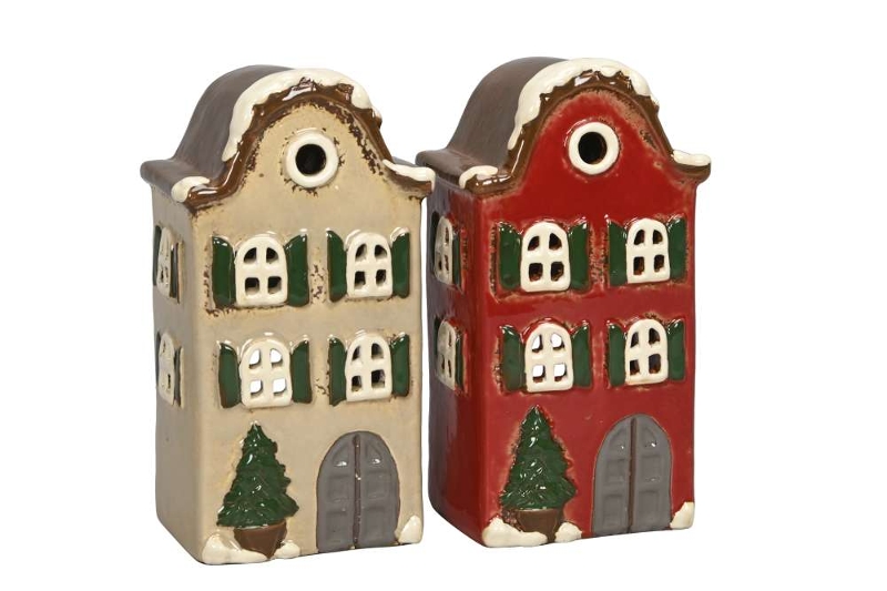 Подсвечник "Голландский домик" в ассортименте 10,5x8xH19см