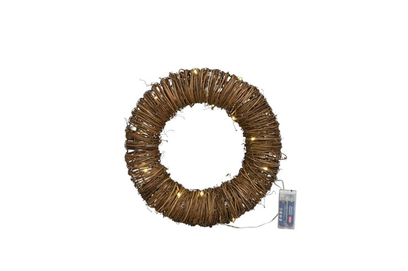 Венок светодиодный "Натура" D30xH7см/ 20 LED