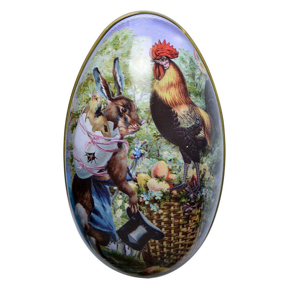 Шкатулка "Яйцо-кролик и петух" 7x11x7см