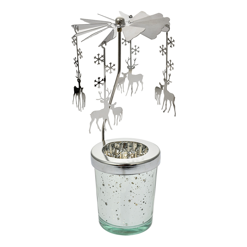Подсвечник-карусель "Олени" Ø 8x17см