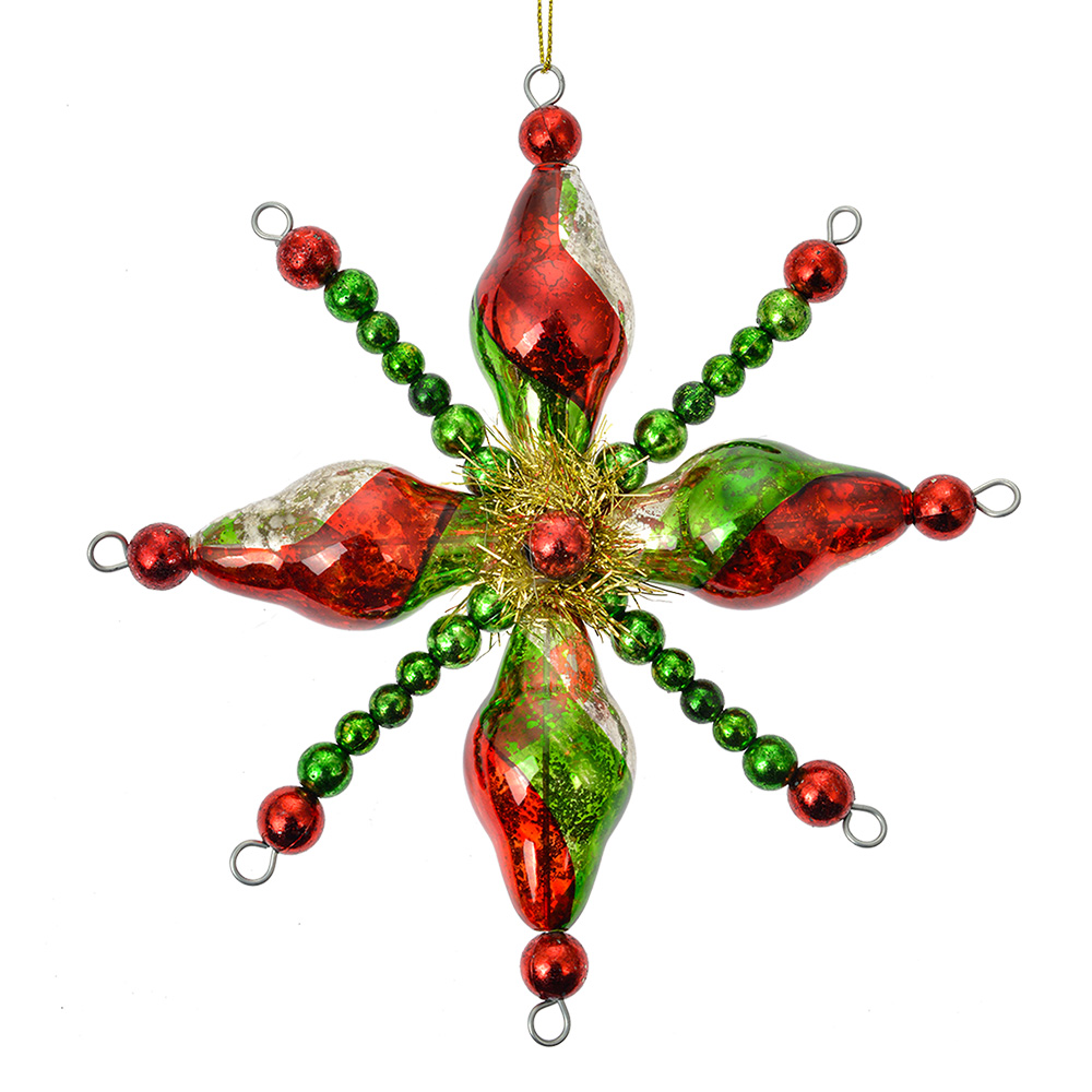 Ёлочное украшение "Снежинка - ретро" Ø 16x3см