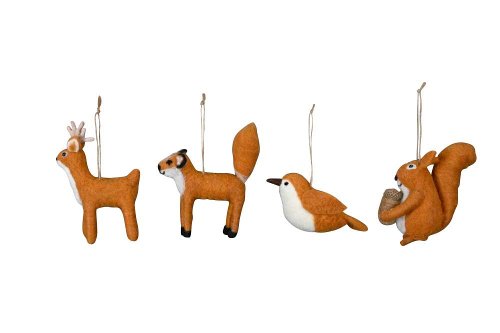 Декор подвесной "Лесные звери" в ассорти 13x5x5/12x5x9/15x3x10/10x3,5х14см+8см подвес