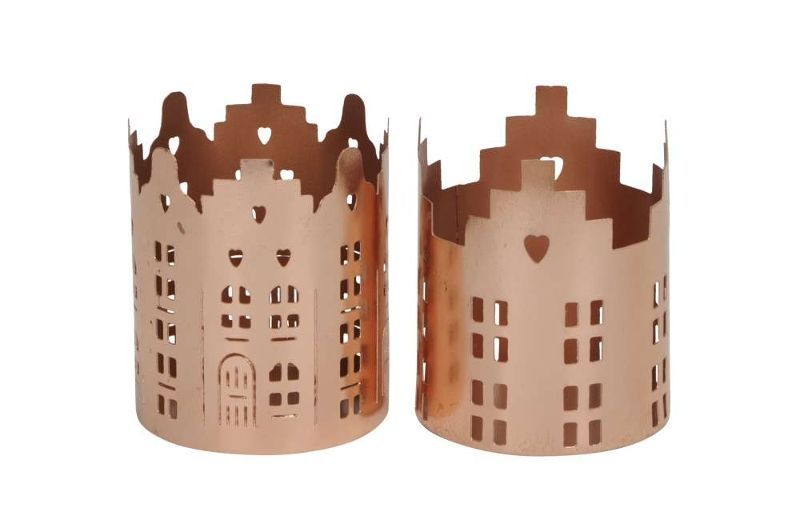 Подсвечник "Голландский домик" в ассортименте медь 8х10см