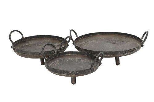 Набор из 3-х подносов "Купер" D23,5xH7см/ D28xH7,5см/ D35xH8,5см + 6см ручки