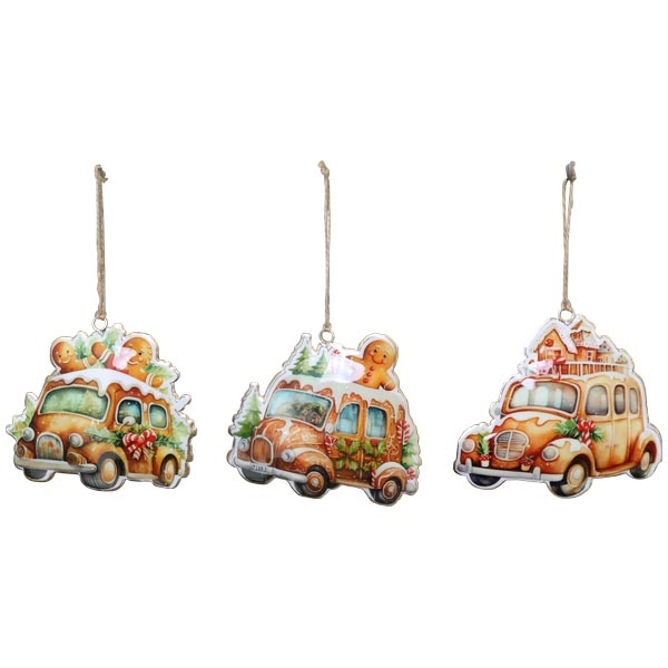 Декор подвесной "Пряничное авто" в ассортименте 12x1x10см