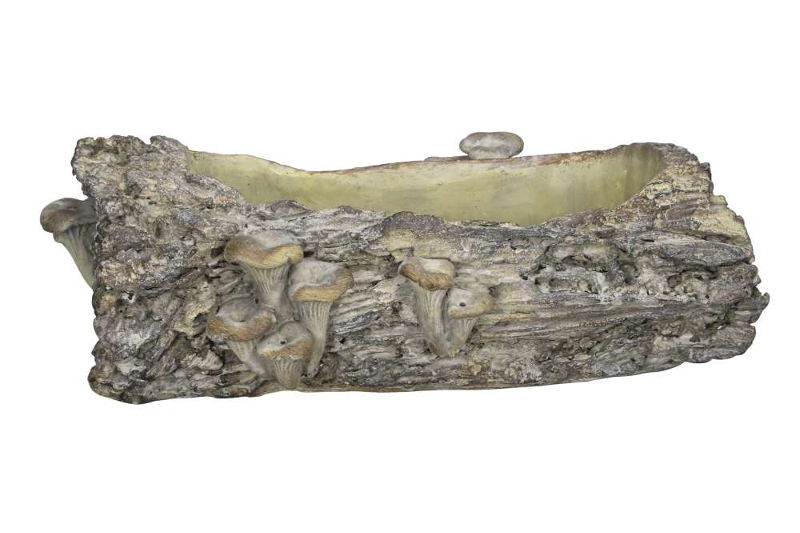 Кашпо  "Полено с грибами" 36x18xH12,5см
