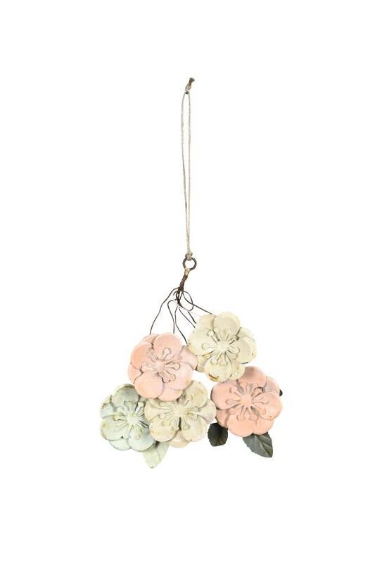 Декор подвесной "Цветы броканте" пастель 15x19см + 10см подвес