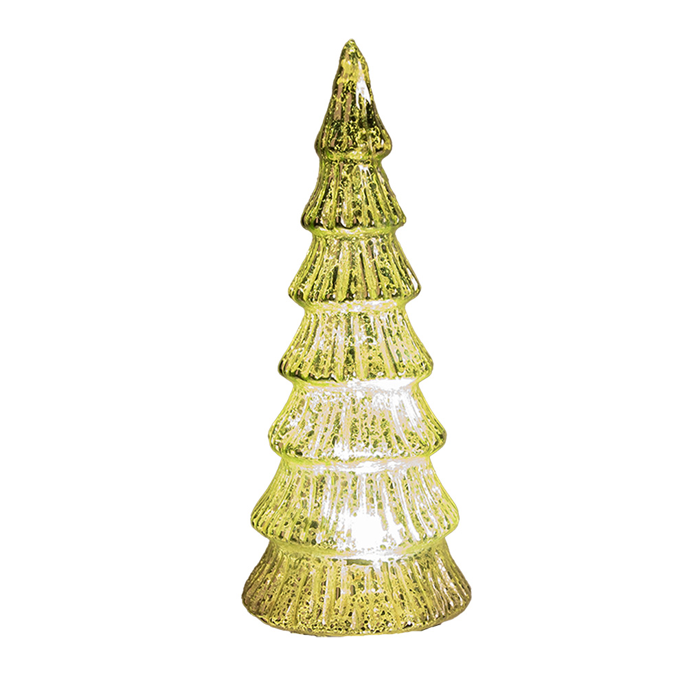 Декор светодиодный "Елка" серебряный антик Ø 9x21см