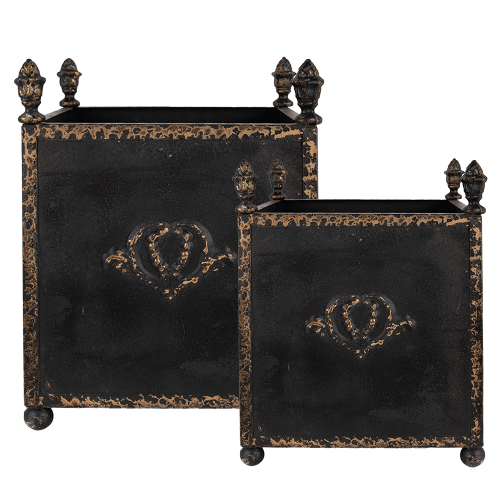 Набор из 2-х декоративных ящиков для растений "Барок" 42x42x51 / 32x32x41 см