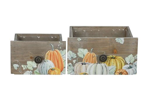 Набор из 2-х ящиков "Тыквы" 16,5x11xH10,5см/ 21x16,5xH11,5см