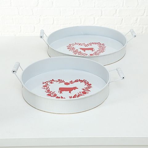 Набор из 2-х подносов "Корова" 6,5х35см/7х41см