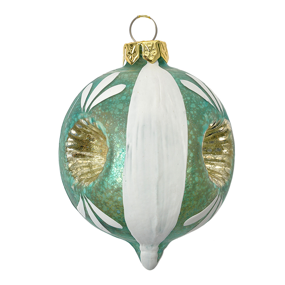 Ёлочное украшение "Луковка-ретро" голубая  Ø 5x7см