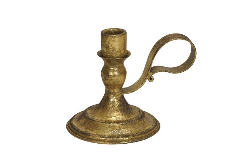 Подсвечник "Хлоя" античное золото 15х11х12см